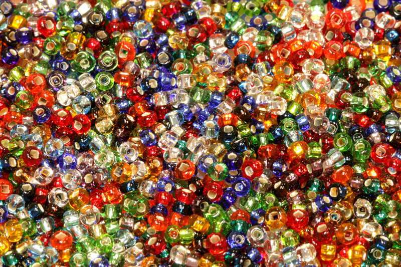 PRECIOSA rokajl MIX 8/0 (2,8 - 3,2 mm), bal. 50 g - mix transp. barev, SL