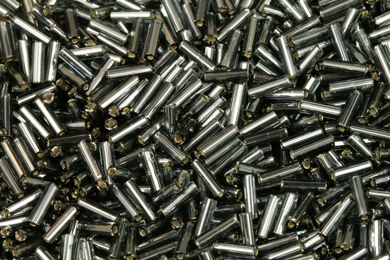 PRECIOSA Bugles-RH, čípky 3" (6,8 mm), bal. 50 g - transp. black diamond, SL