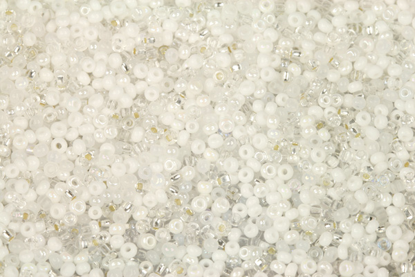 PRECIOSA rokajl MIX 10/0 (2,2 - 2,4 mm), bal. 50 g - bílý mix