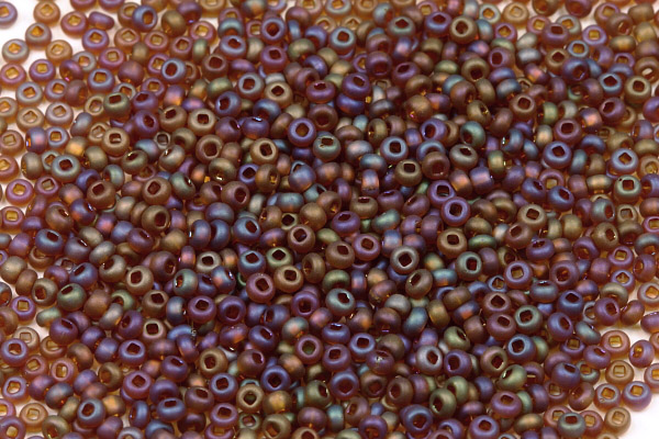 PRECIOSA rokajl 8/0 (2,8 - 3,2 mm) RH, bal. 50 g - transp. hnědý topaz, rainbow mat