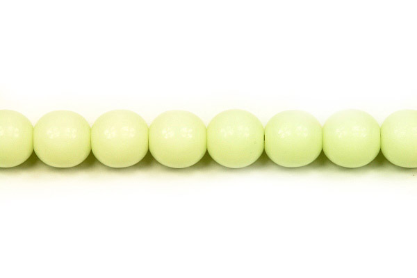 Mačkané korálky kuličky 8 mm, 21 ks/16 cm - sytá slonová kost