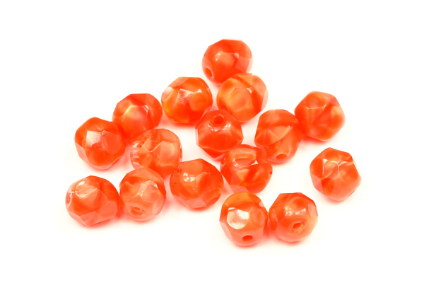 Broušená kulička "ohňovka" 6 mm, 27 ks/16 cm