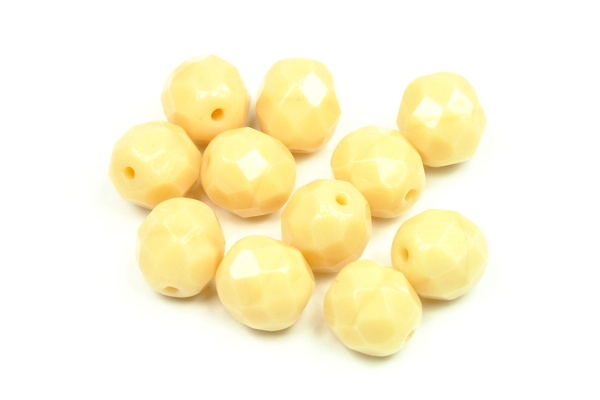 Broušená kulička "ohňovka" 8 mm, 20 ks/16 cm - sytá béžová, isabela
