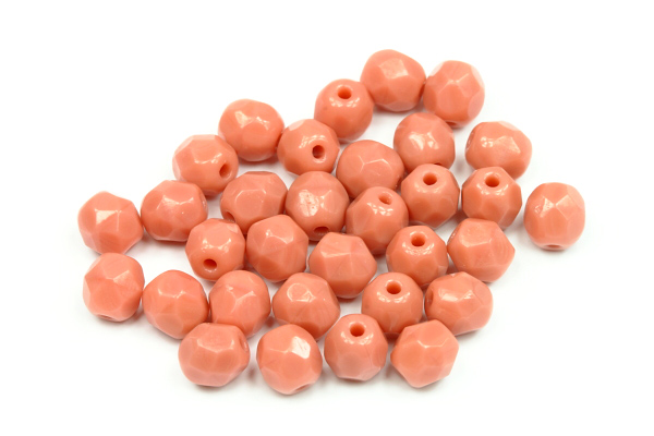 Broušená kulička ohňovka 5 mm, 32 ks/16 cm - sytá růžová, růže