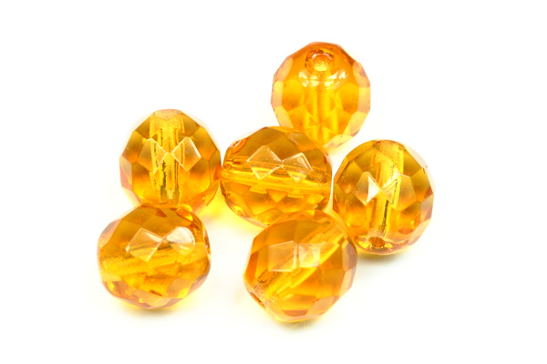 Broušená kulička "ohňovka" 10 mm, 16 ks/16 cm