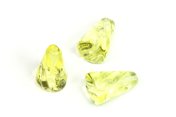 Mačkaný kužel 15x10 mm, 10 ks - transparentní žlutá, jonquil