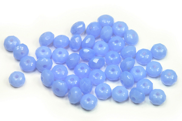 Broušený slavík 3x5 mm, 46 ks/16 cm - safírově modrý opál