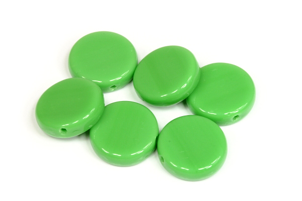 Mačkaný penízek 12 mm, 14 ks/16 cm - sytá zelená