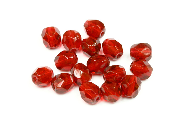Broušená kulička "ohňovka" 6 mm, 26 ks/16 cm