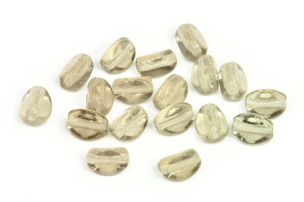 Mačkaný trojhran 7x5 mm, 23 ks/16 cm - transp. kouřový topaz (smoke topaz)