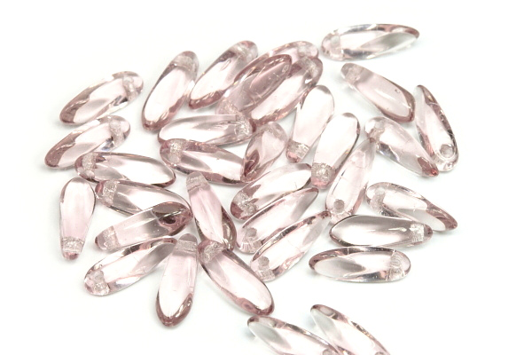 Mačkané jazýčky 3x11 mm, 35 ks - transparentní světlý ametyst