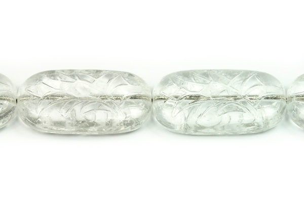 Mačkaný ovál 25x12 mm, 7 ks/17,5 cm - krystal