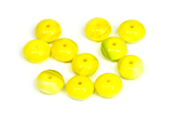 Mačkaný slavík 5x8 mm, 32 ks/16 cm - žlutá žíhaná