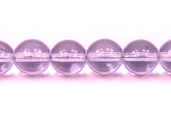 Mačkané korálky kuličky 12 mm, 14 ks/16 cm - transparentní alexandrit