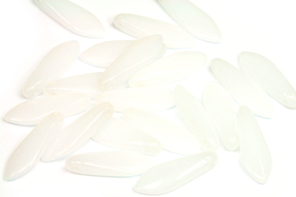 Mačkané jazýčky 5x16 mm, 25 ks - bílý alabastr