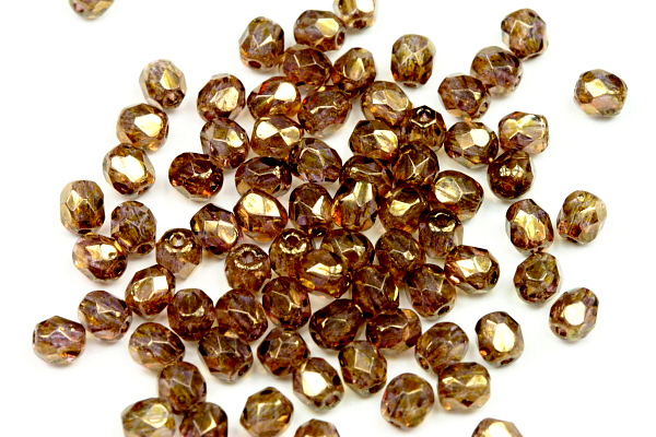 Broušená kulička "ohňovka" 4 mm, 40 ks/16 cm