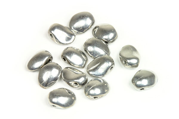 Mačkané jazýčky 6x8 mm, 20 ks - stříbrný celopokov Labrador