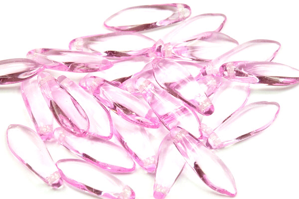 Mačkané jazýčky 5x16 mm, 25 ks - transparentní růžová