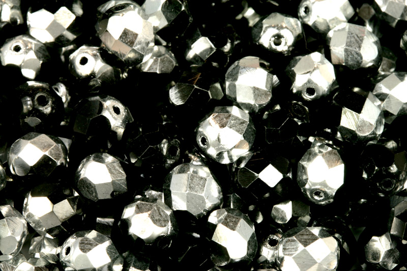 Broušená kulička ohňovka 8 mm, 20 ks/16 cm - sytá černá s půlpokovem Labrador