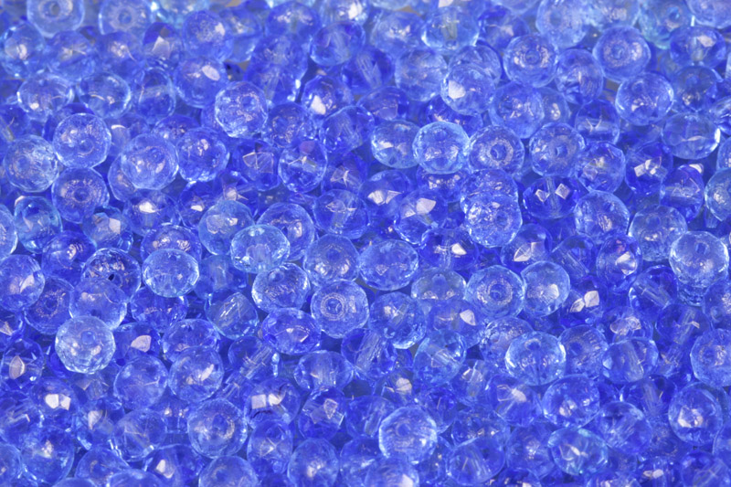 Broušené korálky slavík 3x5 mm, 50 ks/16 cm - transparentní safírově modrá