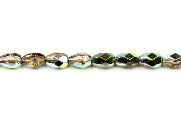 Broušené korálky hruška 7x5 mm, 28 ks/19,5 cm