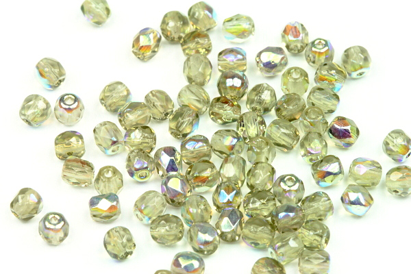 Broušená perle kulička 4 mm, 42 ks/16 cm