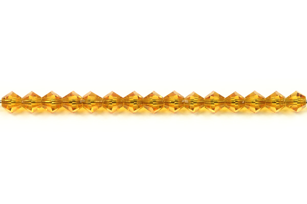 M.C. sluníčka (bicone) 4 mm, 36 ks - transp. medově hnědožlutá, topaz