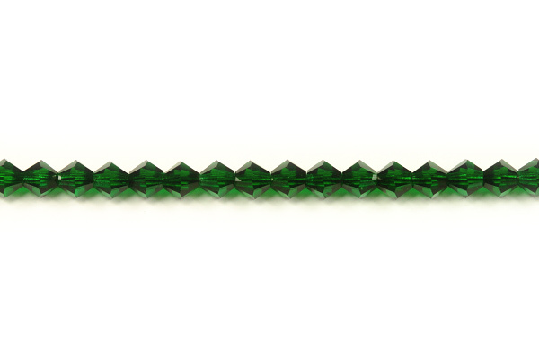 M.C. sluníčka (bicone) 4 mm, 36 ks - transp. smaragdově zelená, emerald