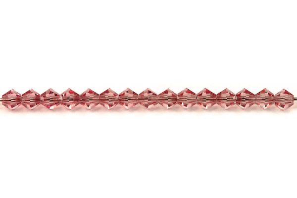 M.C. sluníčka (bicone) 4 mm, 36 ks - transp. růžová, french rose