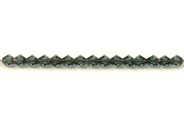 M.C. sluníčka (bicone) 4 mm, 36 ks - transparentní montána safír, šedomodrá