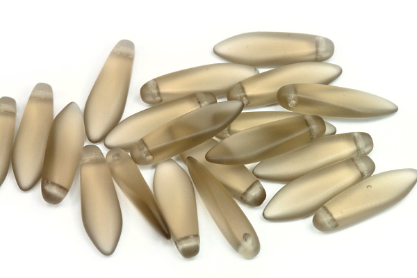 Mačkané jazýčky 5x16 mm, 25 ks - transparentní matný kouřový topaz