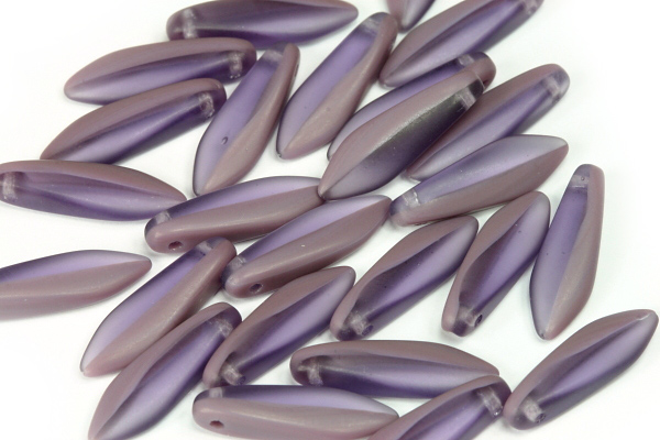 Mačkané jazýčky 5x16 mm, 25 ks - transp./sytá žíhaná fialová, matná