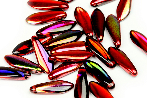 Mačkané jazýčky 5x16 mm, 25 ks - oranžovo-hnědo-červený Magic