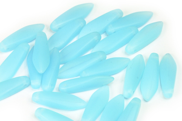 Mačkané jazýčky 5x16 mm, 25 ks - modrý aqua opál matný