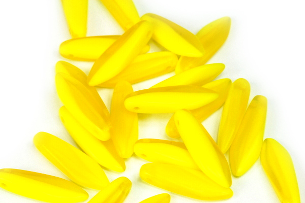 Mačkané jazýčky 5x16 mm, 25 ks - žíhaná žlutá, matná