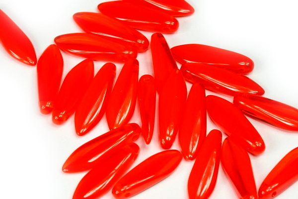 Mačkané jazýčky 5x16 mm, 25 ks - žíhaná oranžovočervená