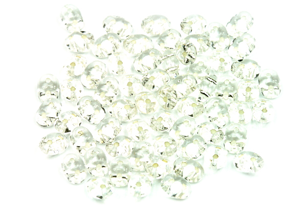 Matubo Superduo™ 2,5x5 mm, bal. 10 g - krystal se stříbrným průtahem