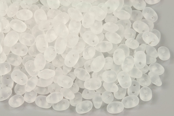 Matubo Superduo™ 2,5x5 mm, bal. 10 g - krystal s matnou úpravou