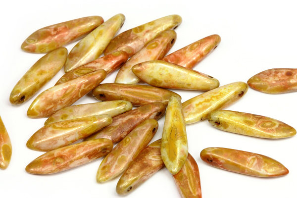 Mačkané jazýčky 5x16 mm, 25 ks - mramorovaný, kamenový listr