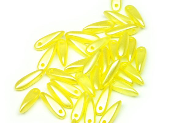 Mačkané jazýčky 3x11 mm, 35 ks - žluté voskované