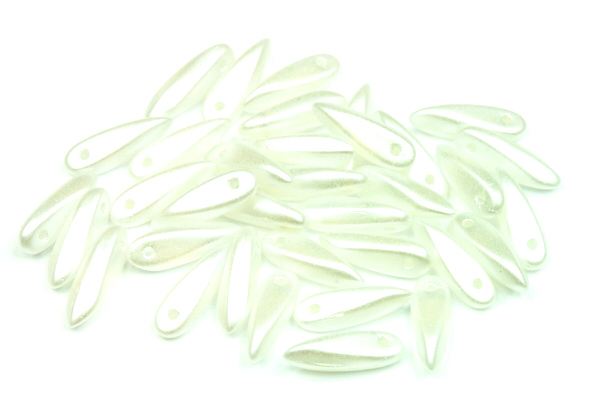 Mačkané jazýčky 3x11 mm, 35 ks - bílé voskované
