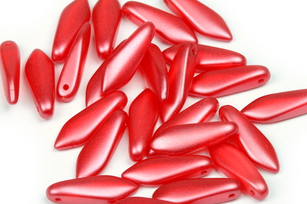 Mačkané jazýčky 5x16 mm, 25 ks - červené  voskované