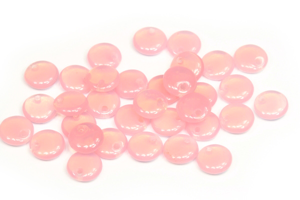 Mačkaná čočka 6 mm, 35 ks - roza opál