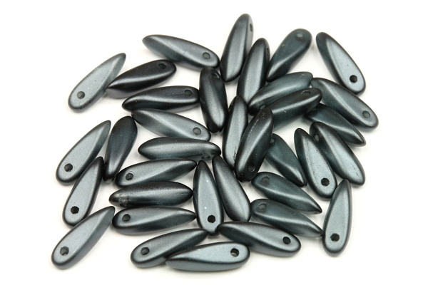 Mačkané jazýčky 3x11 mm, 35 ks - černé voskované