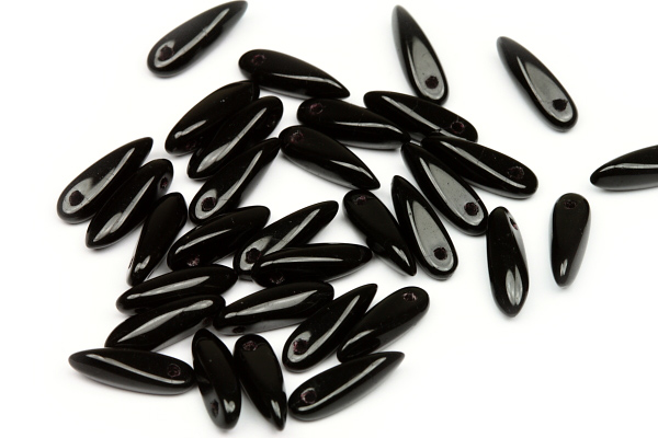 Mačkané jazýčky 3x11 mm, 35 ks - syté černé