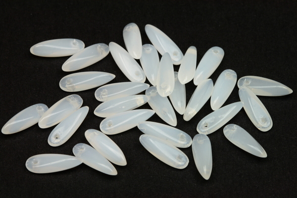 Mačkané jazýčky 3x11 mm, 35 ks - bílý alabastr