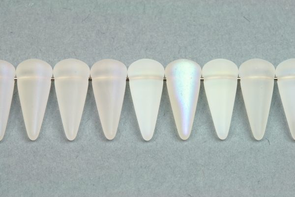 Mačkaný trn Spike 6x14 mm, 5 ks - čiré matné s AB pokovem