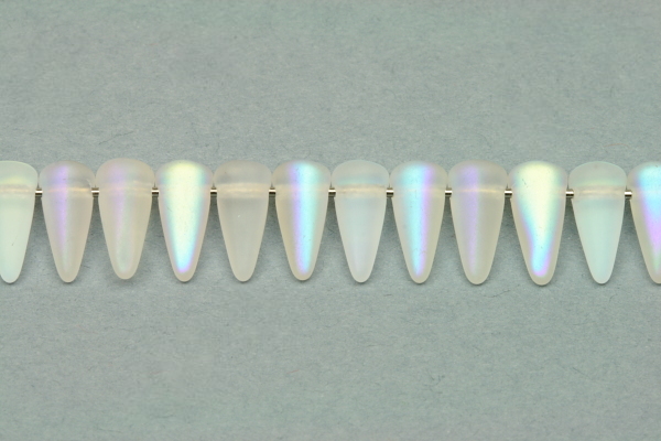 Mačkaný trn Spike 5x10 mm, 10 ks - čiré matné s AB pokovem