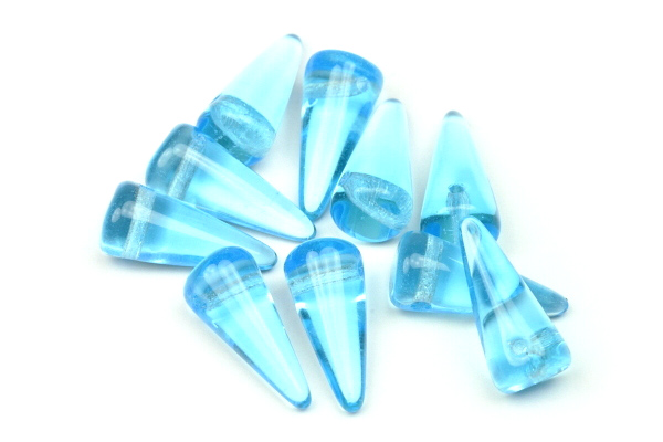 Mačkaný trn Spike 6x14 mm, 5 ks - světlý akvamarínový průhledný