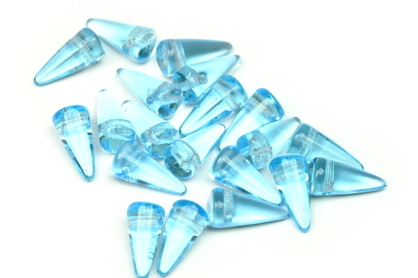 Mačkaný trn Spike 5x10 mm, 10 ks - světlý akvamarínový průhledný